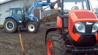 rozwożenie obornika na pole;] new holland T5;] Zetor Major CL80