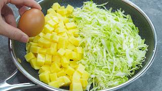 Cabbage, Potatoes with eggs is better than meat! Simple! Easy and super delicious cabbage recipe!