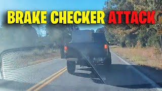 BRAKE CHECKER ATTACK | Idiots In Cars, Road Rage, Driving fails Compilation USA & Canada 2024