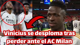 La entrevista de Vinicius Junior y su llanto tras perder en el partido entre Real Madrid y AC Milan