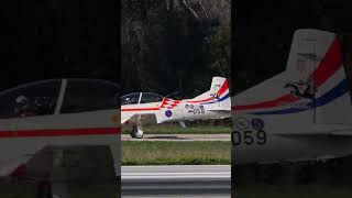 Croatian Flag Colors Adorn Training Plane Rolling for Takeoff #short #shorts