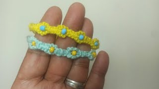 easy and beautiful bracelet handmade great idea with thread and beads