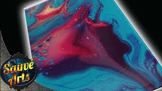 Fluid Acrylic Painting -  Cell And Density Theory! Funnel Drag Negative Space