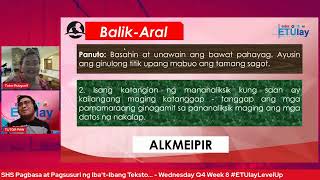 SHS Pagbasa at Pagsusuri ng Iba't-Ibang Teksto... - Wednesday Q4 Week 8 #ETUlayLevelUp