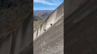 This kid is a beast Leading Great Arch Trad Style! #climb #mountains #northcarolina #tradclimbing