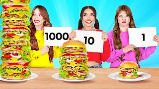 ESCAPANDO DEL RETO DE 100 CAPAS DE COMIDA || Increíbles trucos de comida por 123 GO!