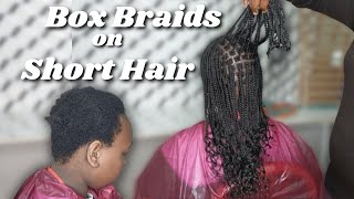 How To Do Box Braids On Short Natural Hair Using Braiding Hair Extension