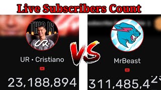 Cristiano Ronaldo vs Mr Beast live subscribers Count #urcristiano #mrbeast #ronaldo