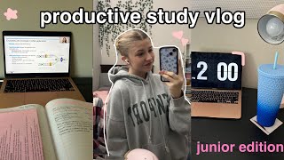 productive study vlog | how to romanticize school as a burnt out junior ⭐️🩷