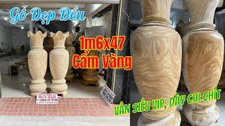 Mộc Đôi Lục Bình Cẩm Vàng 1m6x47 Vân Tuyển Siêu Vip Siêu Đẹp