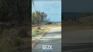 Part of the road on Tonga's coast has been cleared