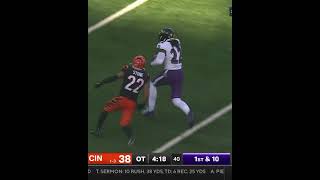 DERRICK HENRY HUGE RUN TO SET UP GAME WINNING FG RAVENS VS BENGALS NFL #shorts #ravens #nflhighlight