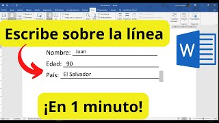 CÓMO ESCRIBIR ENCIMA DE UNA LÍNEA EN WORD