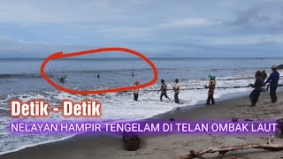 ❗❗ DETIK - DETIK PENARIKAN 🔴 NELAYAN YANG TERSERET OMBAK DAN JARING IKAN DI LAUT