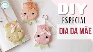 DIY 🌹Botãozinho de Rosa em feltro 🌹 MOLDES GRATUITOS #diadamae