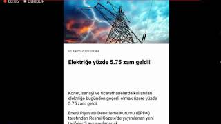 Elektriğe Bugünden geçerli Yüzde 5.75  Zam geldi Son dakika haber