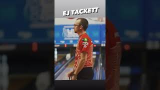 PBA Tour professional bowler EJ Tackett bowling in slow motion.