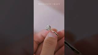 Round Cut Hidden Halo Moissanite Engagement Ring #timelesselegance #moissanitering #celebratelove