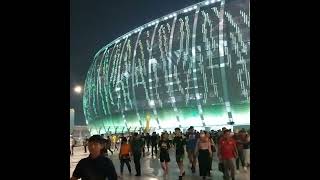 VIEW JAKARTA INTERNATIONAL STADIUM KETIKA LAMPU LUAR DINYALAKAN