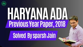 Haryana  ADA Previous Year Paper, 2018 || Solved || part 2 || @ChinarLawInstitute