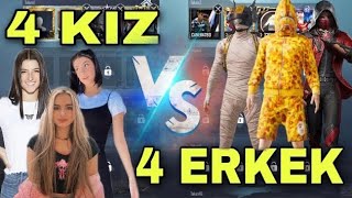 4 KIZ 4 ERKEK ZORLU VS ( 12 FARK !! ) / Pubg Mobile