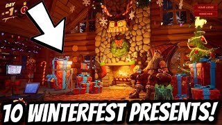 OPENING 10 WINTERFEST PRESENTS EARLY  IN FORTNITE! - Fortnite Winterfest Present