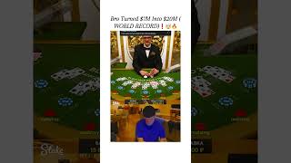 World Record $20M Win On BJ!.#stake  #blackjack  #roulette #shorts #short #viral #casino #slots