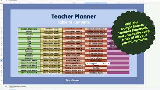 Google Sheets Digital Teacher Planner