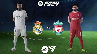 FC24 Real Madrid vs Liverpool, fc24 league, my tournament, santiago bernabeu stadium, Valverde,