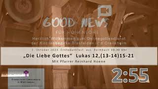 Gottesdienst an Erntedank 1.10.2023 aus Beimbach