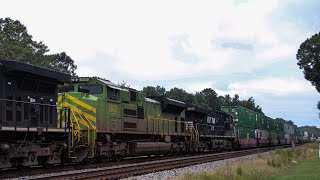 NS 18D & NS 28R with Illinois Terminal heritage unit trailing at Wellford 9/23/24