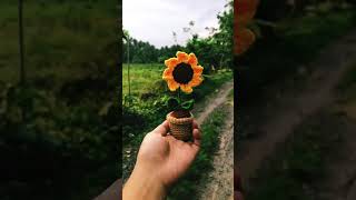 Anong sabi n bird? Potted sunflower crochet