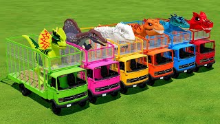 TRANSPORTING DINOSAURS WITH COLORED TRUCKS! Farming Simulator 22