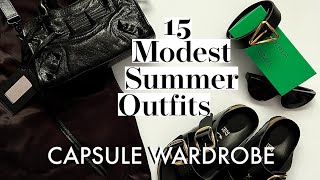 15 MODEST SUMMER OUTFITS FOR TRAVEL & DAILY LIFE | 2 weeks in a carry-on | CAPSULE WARDROBE