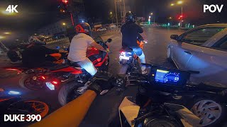 KTM DUKE 390 POV - NIGHT RIDE COFFEE SPIN WITH THE BAWAAS [4K / MOTOVLOG]