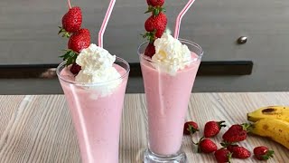 Strawberry Banana Smoothie Recipe | Strawberry Drinks | Summer Special Refreshing Drinks