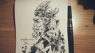 [realtime] In My Sketchbook tour | Chân Dung Vua Hùng - drawing for my Perspective