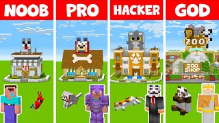 Minecraft NOOB vs PRO vs HACKER vs GOD: PET SHOP BUILD CHALLENGE in Minecraft / Animation