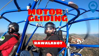 Motor gliding above Rawalakot city AJK, Pakistan.