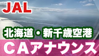 JAL 北の大地！ 北海道・新千歳空港に到着した際のCA機内アナウンス 【IBA Air】