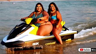 [4] Plus_Size Indian Ai Lookbook Bikini & Saree Models Jet Skiing in Delhi Beach harbour,Hot Indian