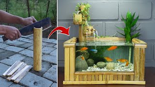 BUILDING Amazing BAMBOO WATER FOUNTAIN and AQUARIUM / RELAX Yourself After Workout