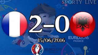 France vs Albania (2-0) • All Goals • 15/06/2016 • EURO 2016 •