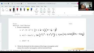 Factoring Polynomials Review - Question 1