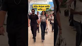 Allu Arjun clicked at the airport with his wife😍 #ytshorts #viral #2023 #trending