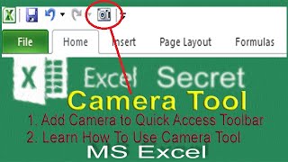 How To Use Camera Tool in Excel 2010/2013/2016 🔥🔥🔥