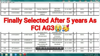 💯Finally Selected As FCI AG3🥳Total 32 Exams 21 Mains😭#fciag3