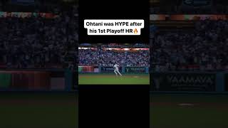 Shohei Ohtani was HYPE after his first playoff HR ☄️☄️☄️💥💥💥