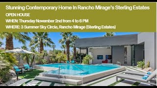 Open House: Stunning Contemporary Home In Rancho Mirage’s Sterling Estates | Thursday November 2nd