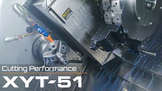 【TAKAMAZ XYT-51】デモ加工 / 2スピンドル2タレット複合加工機